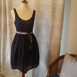 Moulinette Soeurs Eyelet Dress w/Silky Sash
